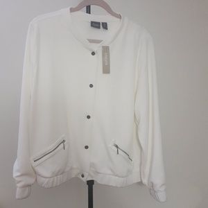 Chicos Travelers Bomber Jacket Size 3